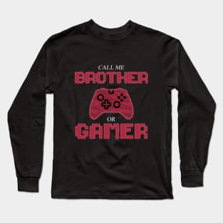 Retro brother gamer gift Long Sleeve T-Shirt